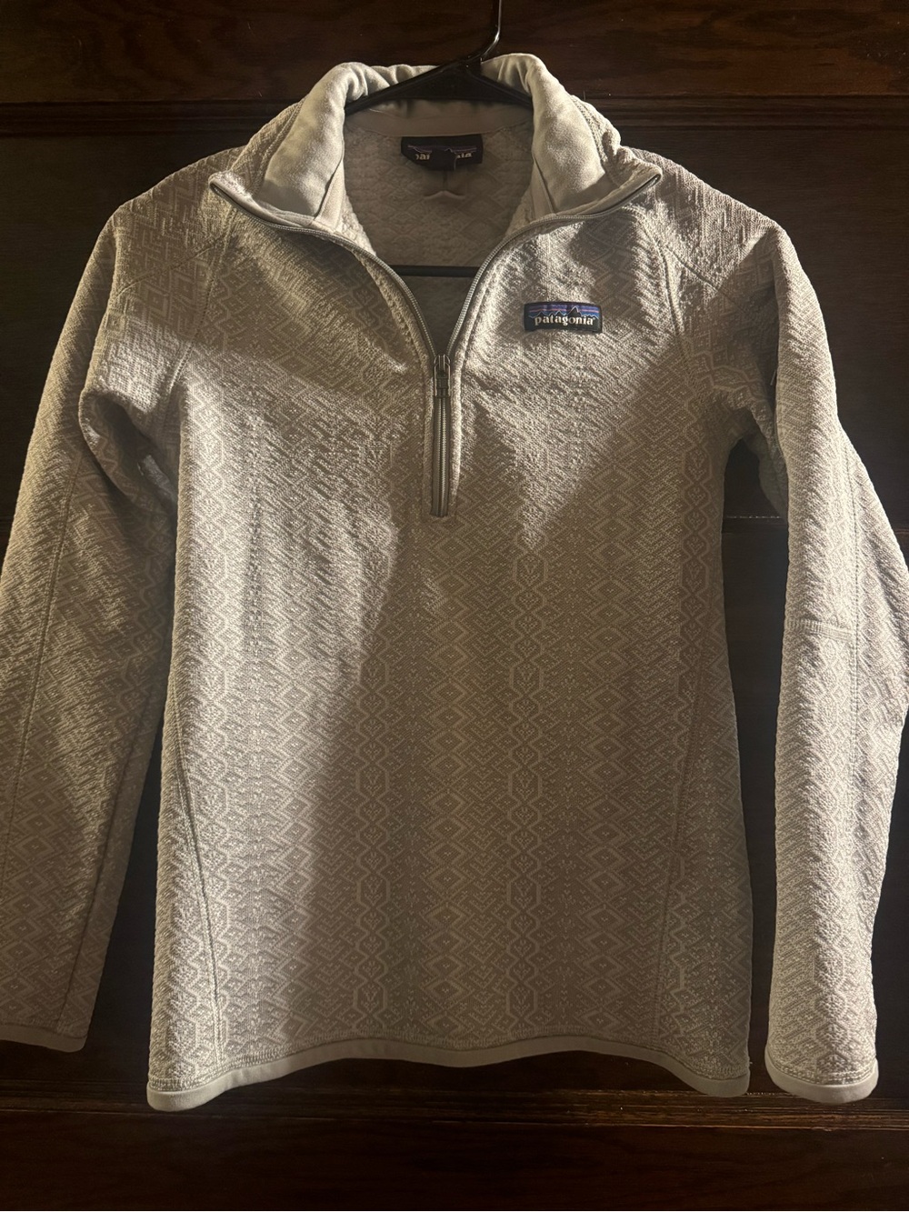Patagonia Light Gray Textured Quarter-Zip Women's Pullover